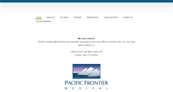 Desktop Screenshot of pacificfrontiermedical.com