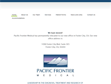 Tablet Screenshot of pacificfrontiermedical.com